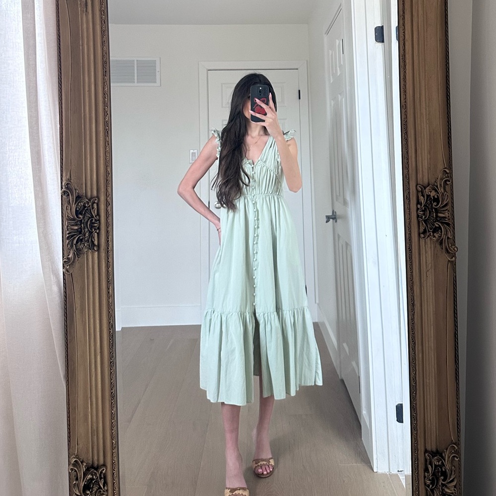 Tiered Green Summer Maxi Dress